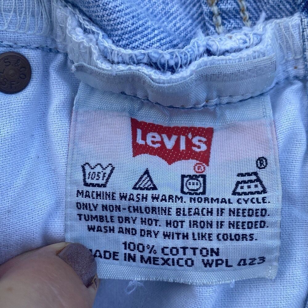 VTG Levis 501 Jeans 38x32 Blue Button Fly Straight Original Denim Mexico - Picture 7 of 10